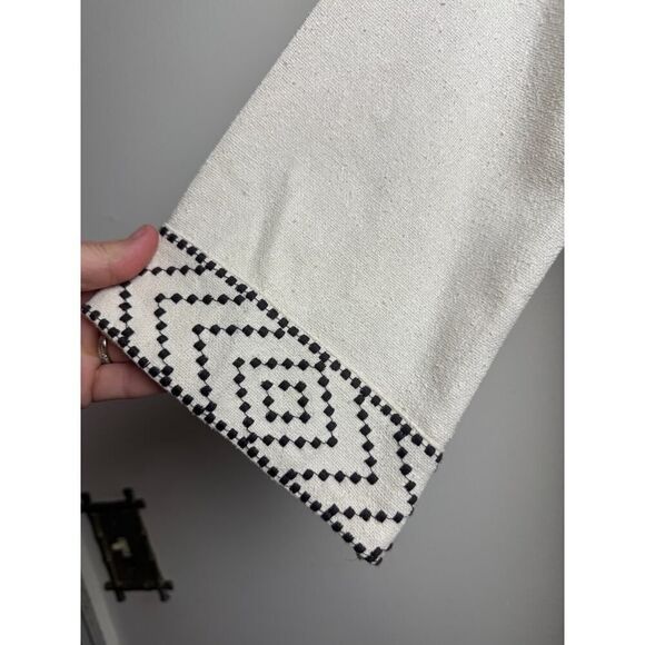 Gypset Silk Embroidered Mini Caftan Dress with Fringe Sz. M - Picture 7 of 9